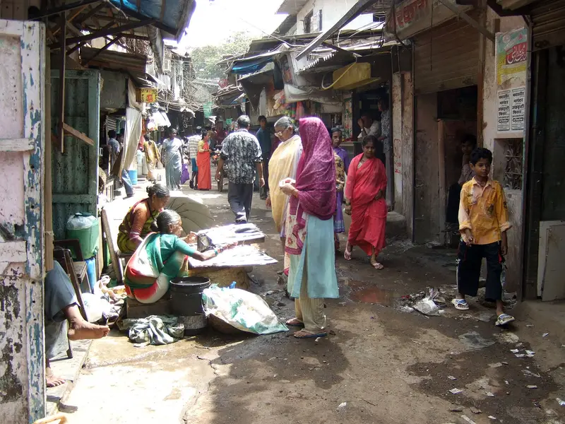 Dharavi slum in Mumbai - rapid urbanization