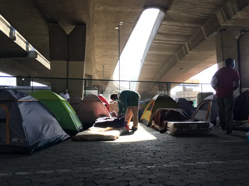 Homeless tents in Los Angeles Skid Row